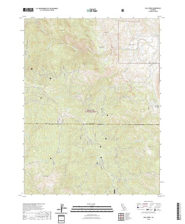 Hall Ridge, CA — USGS 7.5-minute topo (2022)