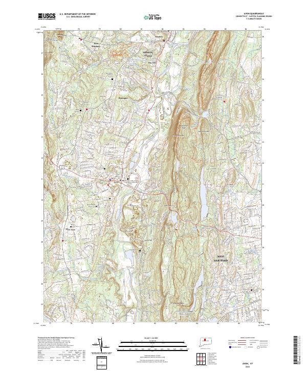 Avon, CT — USGS 7.5-minute topo (2024)