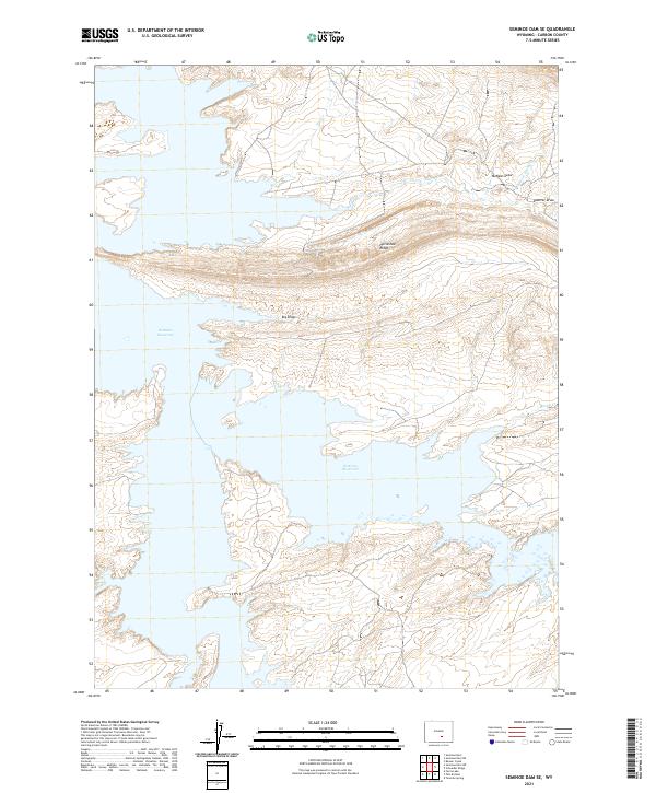 Seminoe Dam SE, WY — USGS 7.5-minute topo (2021)