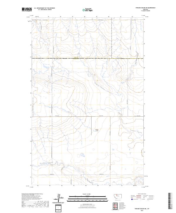 Fowler Coulee NE, MT — USGS 7.5-minute topo (2024)