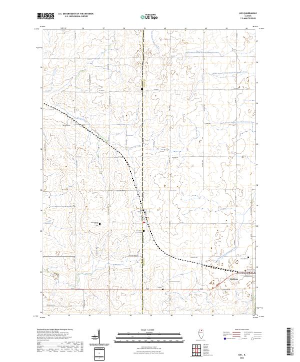 Lee, IL — USGS 7.5-minute topo (2024)