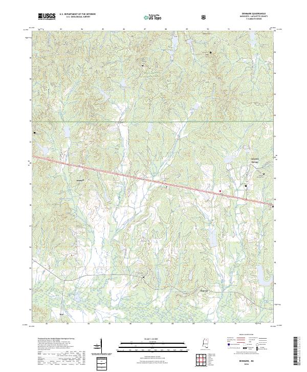 Denmark, MS — USGS 7.5-minute topo (2024)