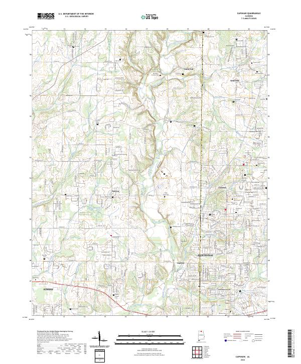 Capshaw, AL — USGS 7.5-minute topo (2024)