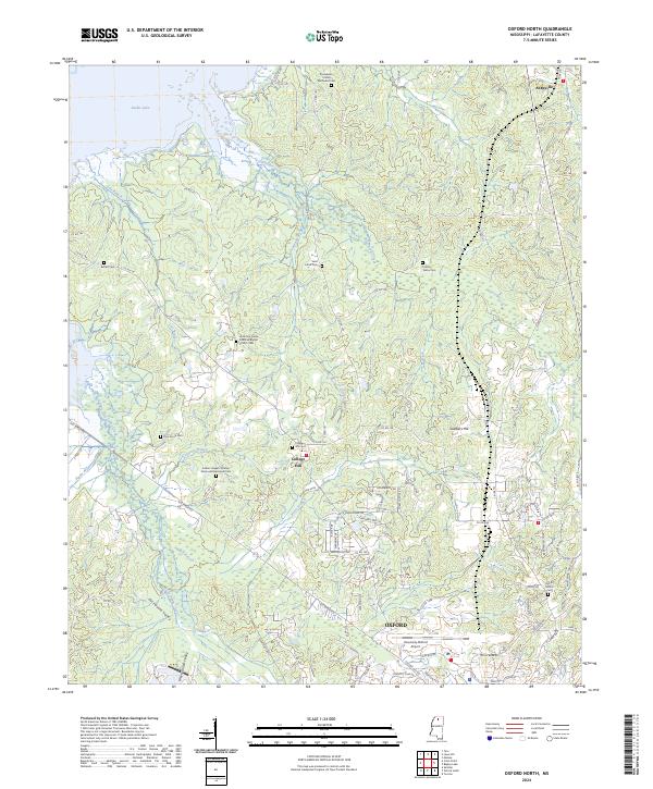 Oxford North, MS — USGS 7.5-minute topo (2024)