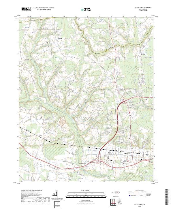 Falling Creek, NC — USGS 7.5-minute topo (2022)