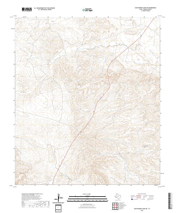 San Esteban Lake SW, TX — USGS 7.5-minute topo (2022)