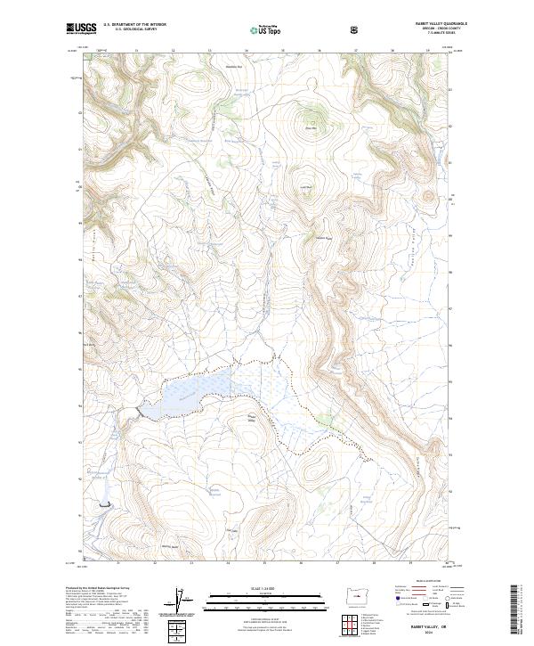 Rabbit Valley, OR — USGS 7.5-minute topo (2024)