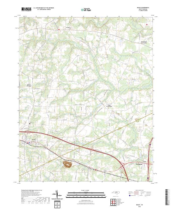 Bailey, NC — USGS 7.5-minute topo (2022)