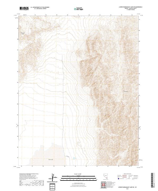 Lower Pahranagat Lake SW, NV — USGS 7.5-minute topo (2021)