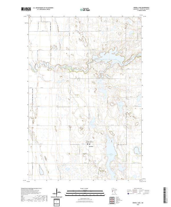Orwell Lake, MN — USGS 7.5-minute topo (2022)