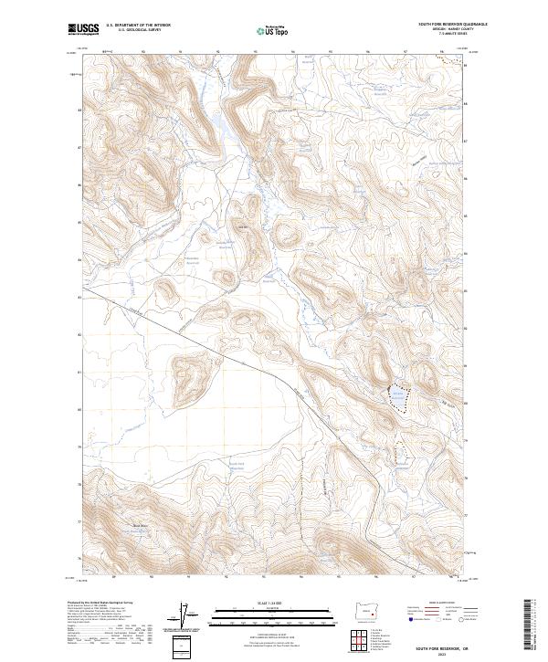 South Fork Reservoir, OR — USGS 7.5-minute topo (2023)
