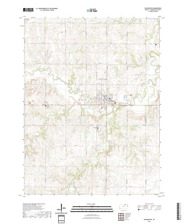 Washington, KS — USGS 7.5-minute topo (2022)