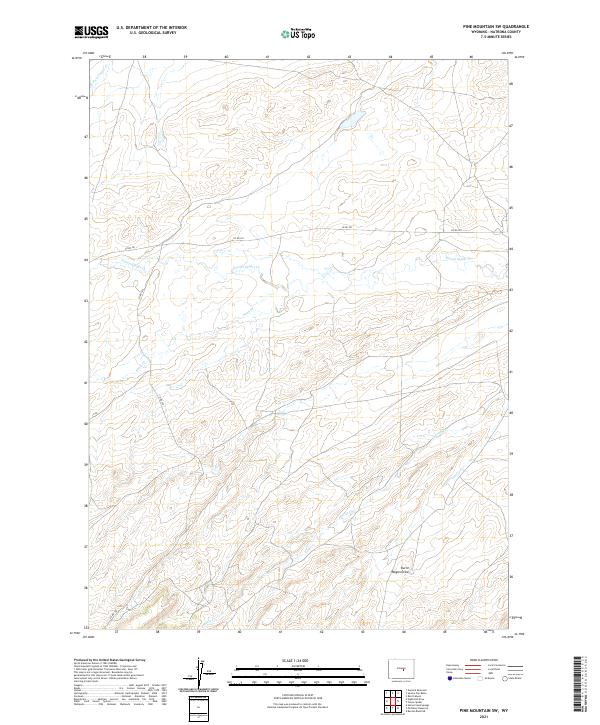 Pine Mountain SW, WY — USGS 7.5-minute topo (2021)