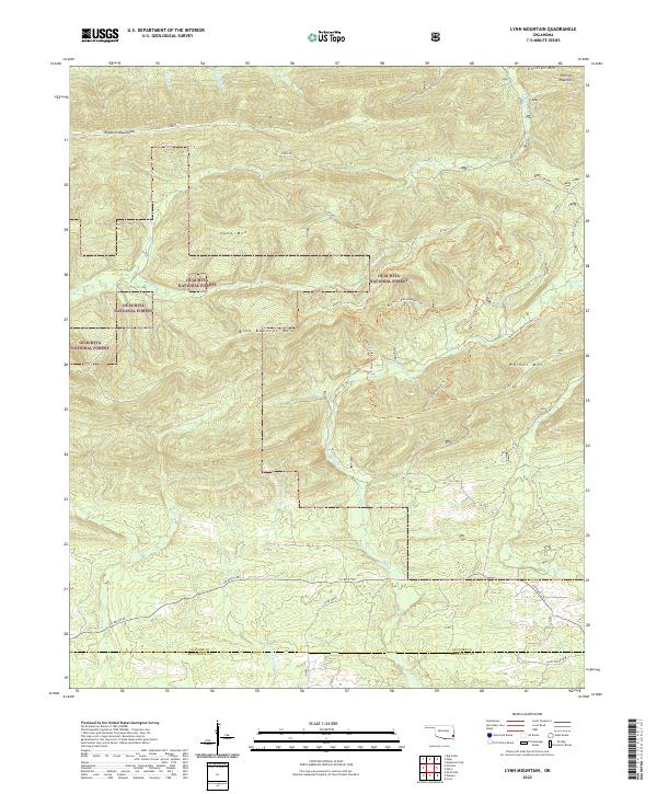 Lynn Mountain, OK — USGS 7.5-minute topo (2022)