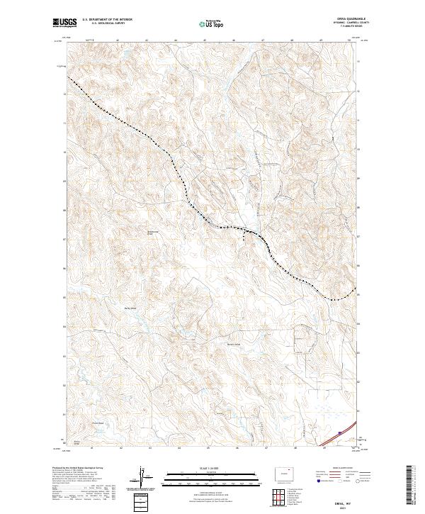 Oriva, WY — USGS 7.5-minute topo (2021)