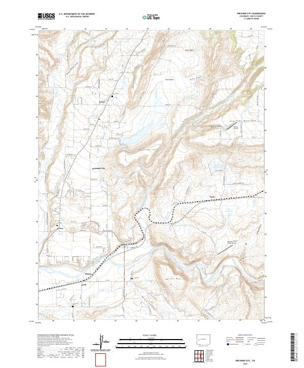 Orchard City, CO — USGS 7.5-minute topo (2022)