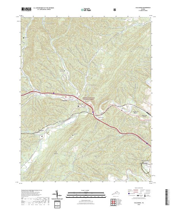 Callaghan, VA — USGS 7.5-minute topo (2022)