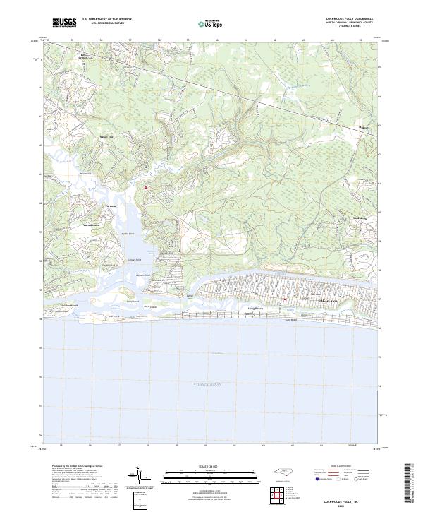 Lockwoods Folly, NC — USGS 7.5-minute topo (2022)