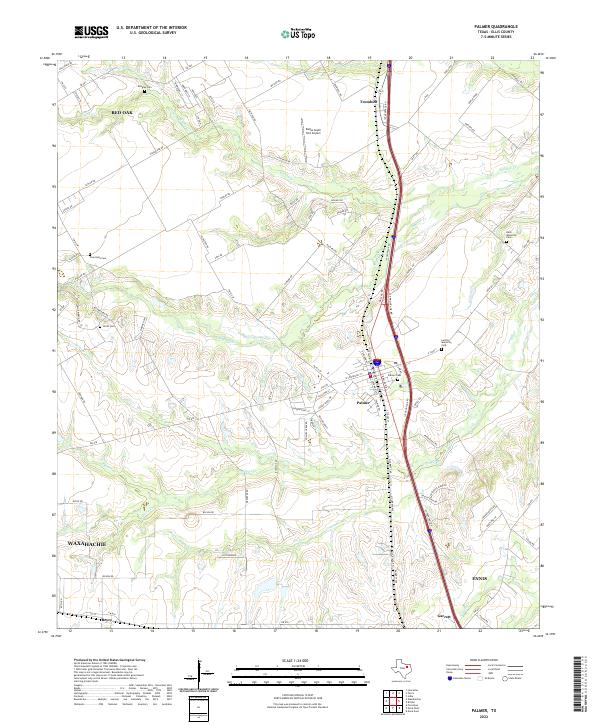 Palmer, TX — USGS 7.5-minute topo (2022)