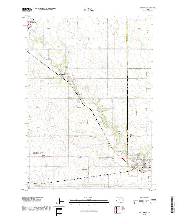 Nora Springs, IA — USGS 7.5-minute topo (2022)