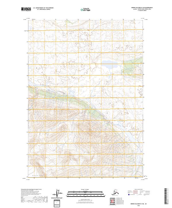 Bering Glacier D-2 NE, AK — USGS 7.5-minute topo (2024)
