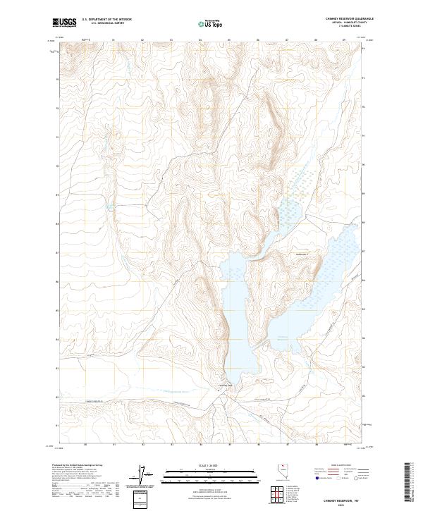 Chimney Reservoir, NV — USGS 7.5-minute topo (2021)