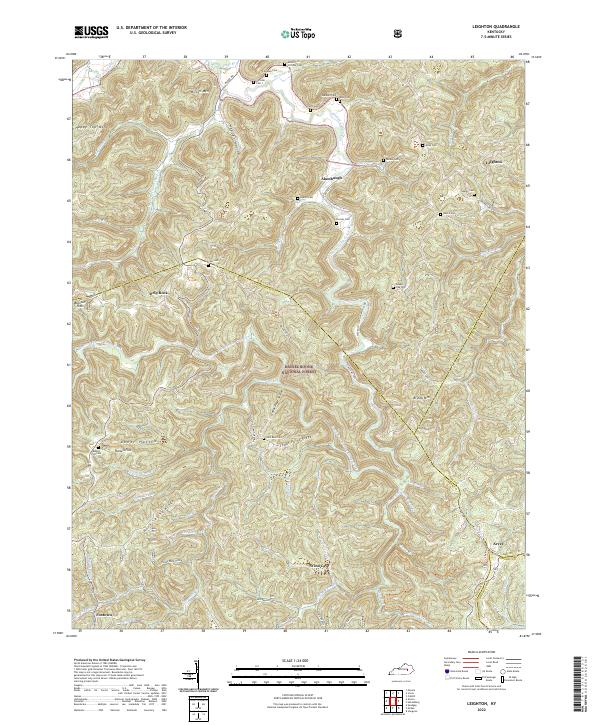 Leighton, KY — USGS 7.5-minute topo (2022)
