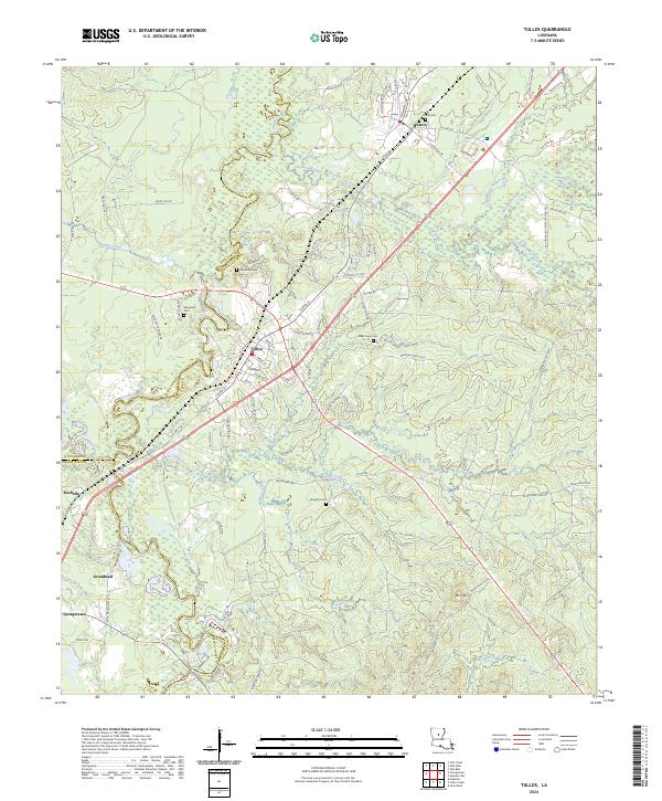 Tullos, LA — USGS 7.5-minute topo (2024)