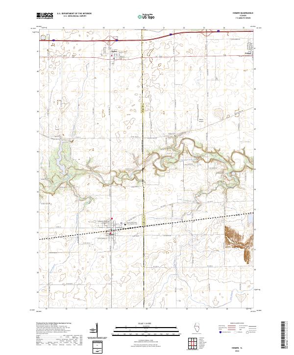 Homer, IL — USGS 7.5-minute topo (2024)