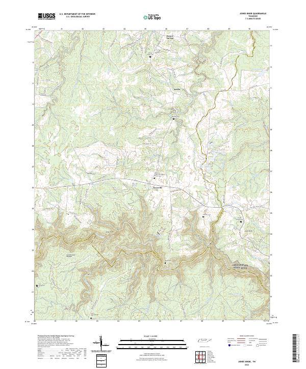 Jones Knob, TN — USGS 7.5-minute topo (2022)
