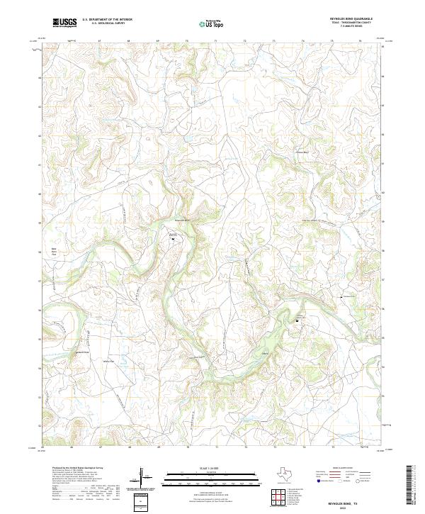 Reynolds Bend, TX — USGS 7.5-minute topo (2022)