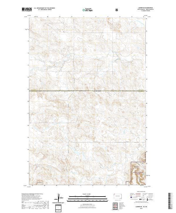 Ladner NE, SD-ND — USGS 7.5-minute topo (2021)