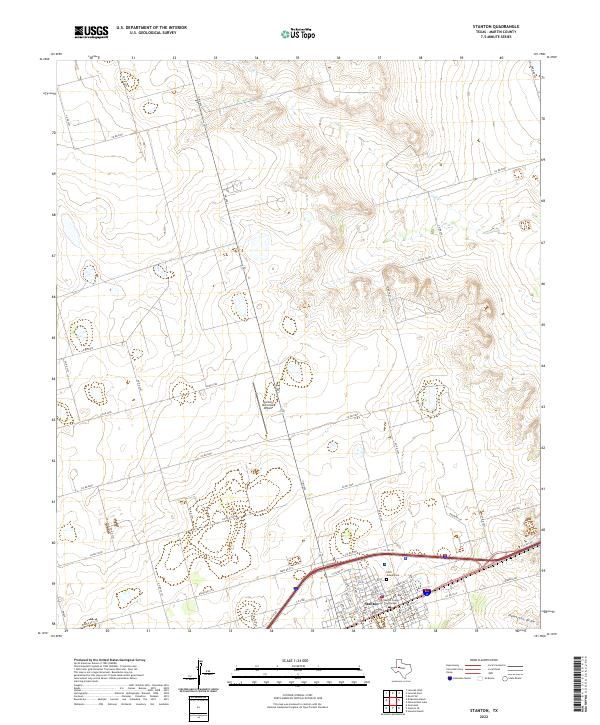 Stanton, TX — USGS 7.5-minute topo (2022)