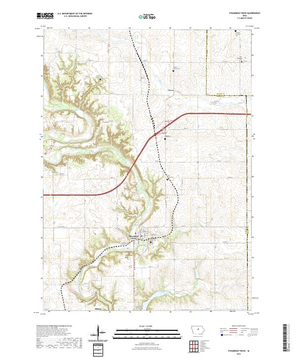 Steamboat Rock, IA — USGS 7.5-minute topo (2022)