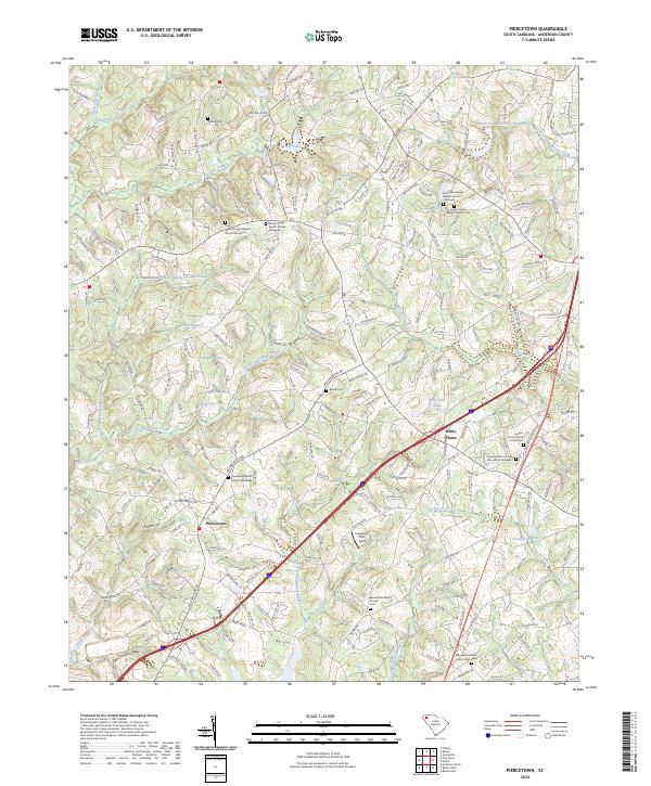 Piercetown, SC — USGS 7.5-minute topo (2024)