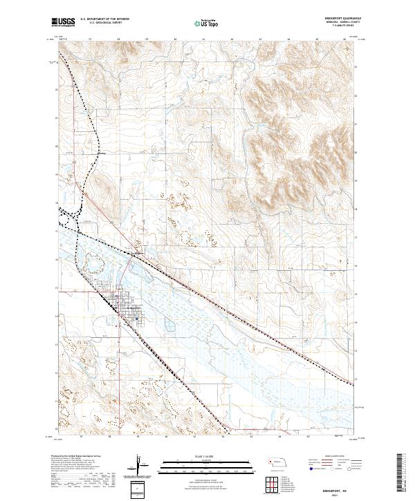 Bridgeport, NE — USGS 7.5-minute topo (2021)