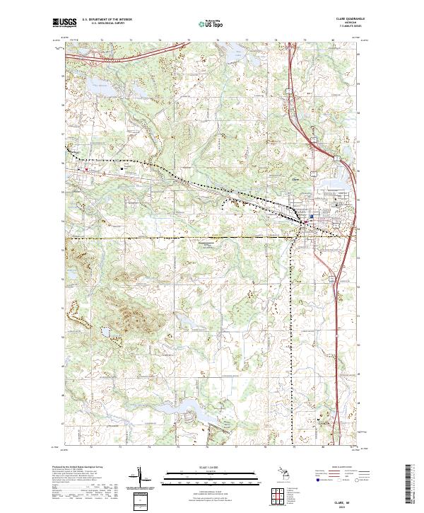 Clare, MI — USGS 7.5-minute topo (2023)