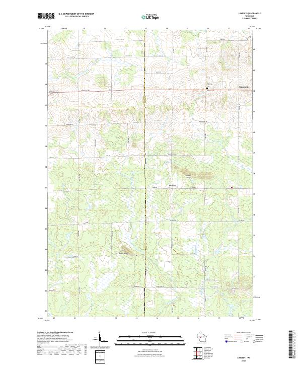 Lindsey, WI — USGS 7.5-minute topo (2022)