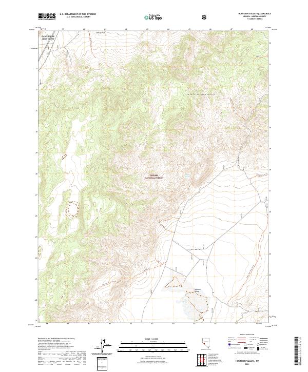 Huntoon Valley, NV — USGS 7.5-minute topo (2021)
