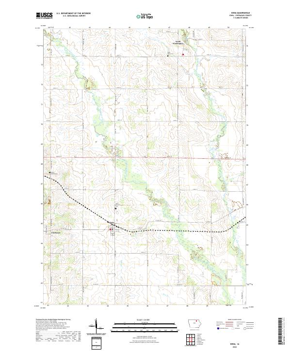 Ionia, IA — USGS 7.5-minute topo (2022)