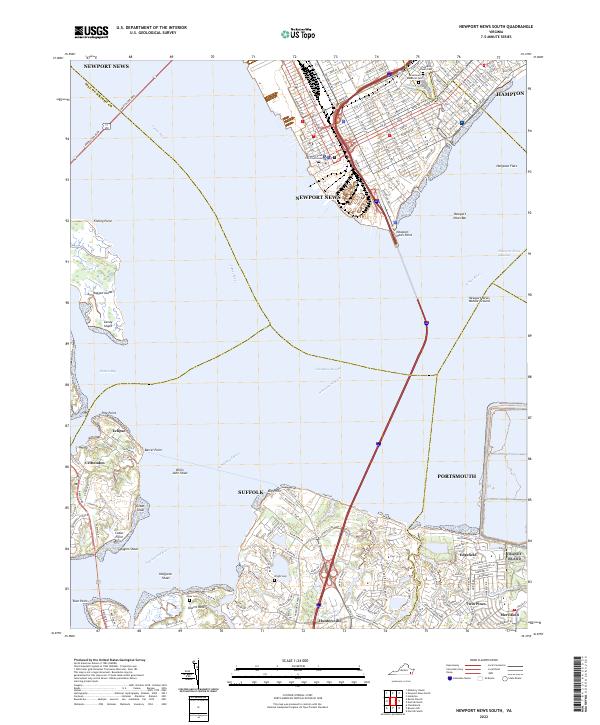 Newport News South, VA — USGS 7.5-minute topo (2022)