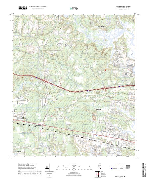 Gautier North, MS — USGS 7.5-minute topo (2024)