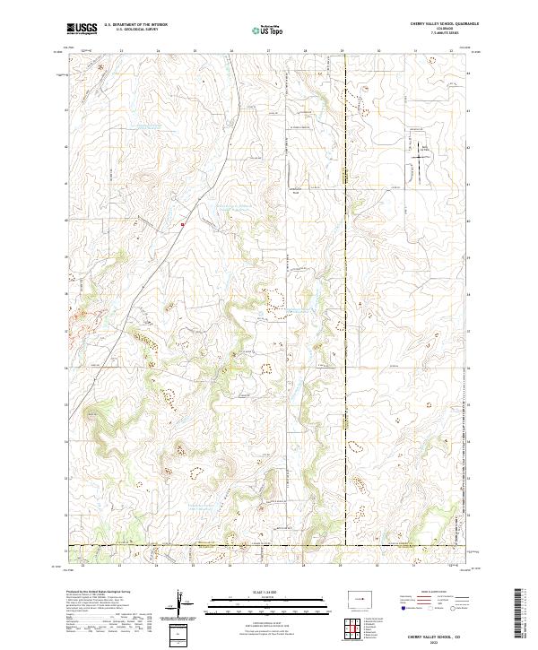 Cherry Valley School, CO — USGS 7.5-minute topo (2022)
