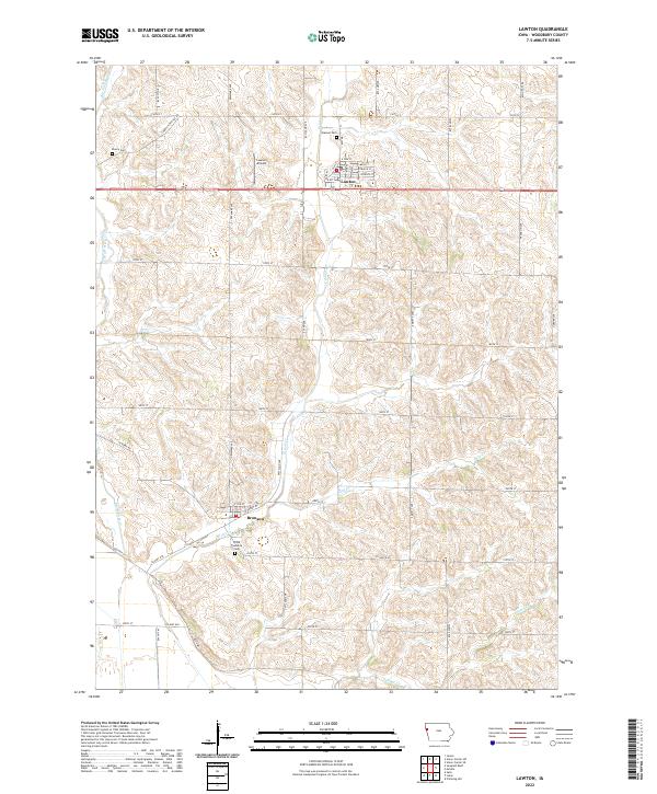 Lawton, IA — USGS 7.5-minute topo (2022)