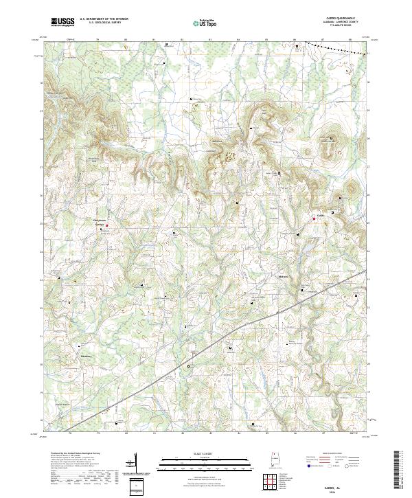 Caddo, AL — USGS 7.5-minute topo (2024)