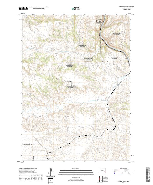 Herman Ranch, WY — USGS 7.5-minute topo (2021)
