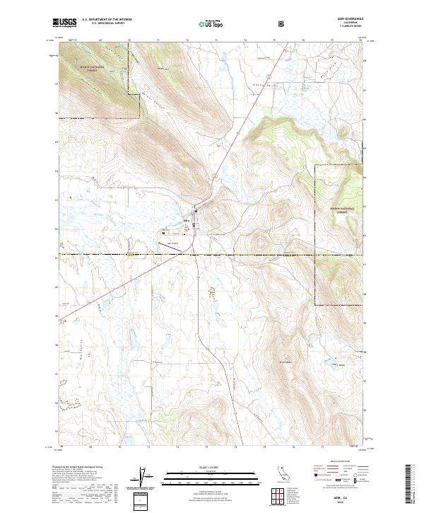 Adin, CA — USGS 7.5-minute topo (2022)