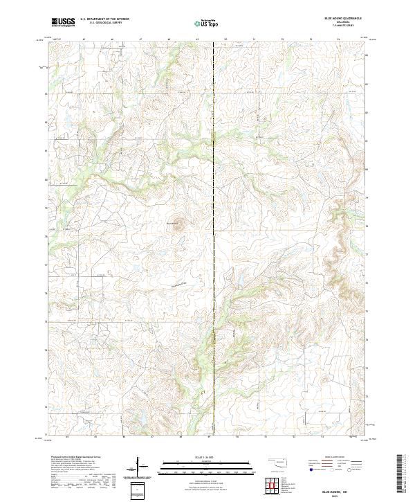 Blue Mound, OK — USGS 7.5-minute topo (2022)