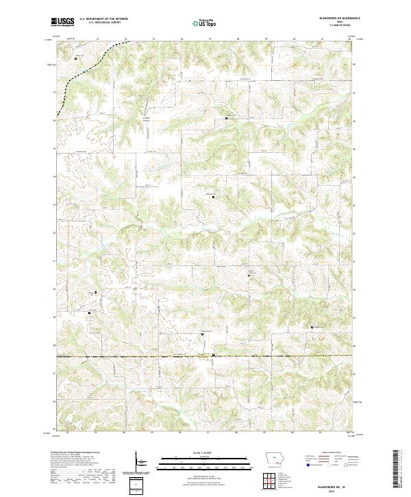 Blakesburg NE, IA — USGS 7.5-minute topo (2022)