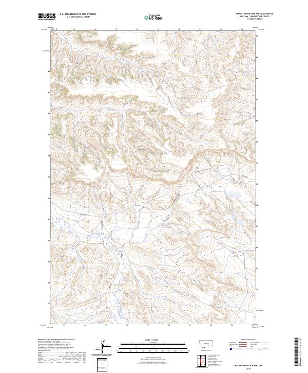 Woody Mountain NW, MT — USGS 7.5-minute topo (2024)